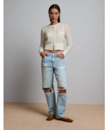 AE77 Premium Slouch Jeans Denim Pants Classic Straight Leg High Rise Siz... - $1,142.18 MXN