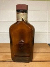 Vintage Seagrams 7 Brown Glass Liquor Bottle - Raised Letters - $5.45