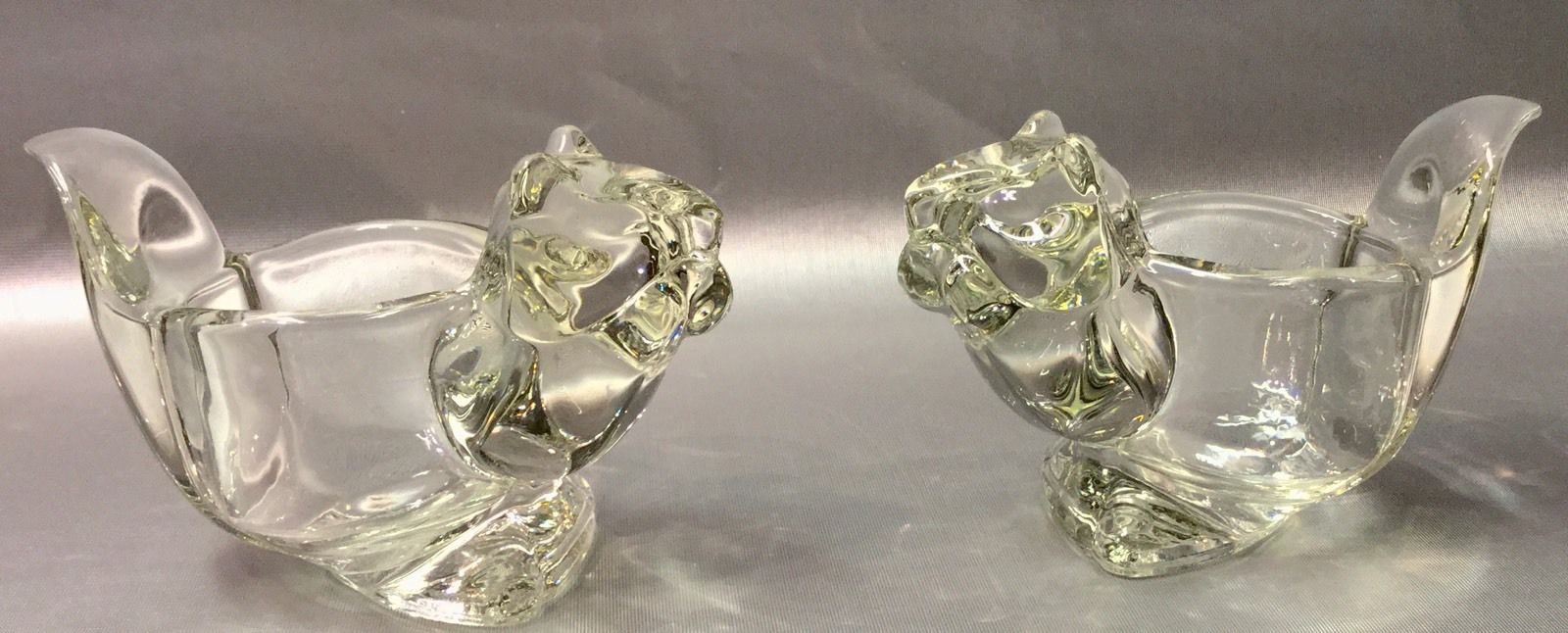 Primary image for AVON Clear Crystal SQUIRREL Figurine - Lot Of 2 - Vintage 1970s - Votive Candle