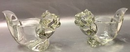 AVON Clear Crystal SQUIRREL Figurine - Lot Of 2 - Vintage 1970s - Votive Candle - £10.34 GBP