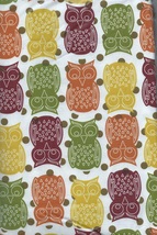 Fall Autumn Thanksgiving Owls Vinyl Tablecloth Flannel Back 52" x 90" Oblong - $12.99