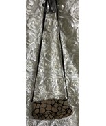 MAURIZIO TAIUTI S BLACK LEATHER GENUINE BLACK/BROWN FUR CROSS-BODY, ITALY - $40.60 CAD