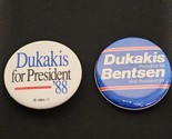 Dukakis Bentsen Political Button Campaign Memorabilia Vintage Pin Buttons - $9.74