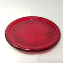 Vibrant Red Glass Candle Holders Decorative Arrangement Raised Footed 1980s Vtg - $11.35