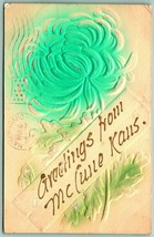 Aerografato Goffrato Crisantemo Sfera Greetings From Mccune Ks Cartolina H8 - £9.56 GBP