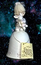 Precious Moments Jesus Loves Me Bell Bisque 6 inches Tall Porcelain circ... - $6.95
