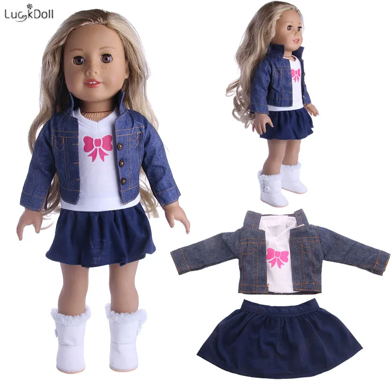 Play Doll Clothes 3 Pcs/Set for American 18 Inch Girl &amp; 43 cm Born Baby Items Ou - £22.91 GBP