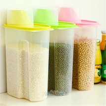 Set Of 3 Large Cereal &amp; Dry Food Storage Containers Bpa-Free Plastic Con... - £35.24 GBP