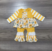 NEW Boutique Baby Girls Sunflower Skirted Romper Jumpsuit - £8.77 GBP