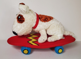 Plush Bull Terrier Riding Skateboard Great American Toy Co. Stuffed Animal - £13.94 GBP