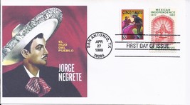 JORGE NEGRETE El Hijo Del PUeblo / Cinco de Mayo stamps FDC  - £3.88 GBP