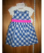 Carter Baby Clothes 0M-3M Newborn Girl Sweater Outfit 3 Piece Blue Check... - $18.99