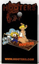Hooters Restaurant Blonde Pigtails Girl Fishing On Dock Davenport Ia Iowa Pin - £14.09 GBP