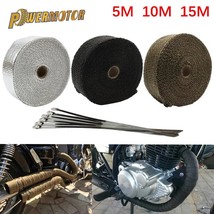 Motorcycle Exhaust Muffler Thermal Tape Wrap Car Universal 5cm 5m 10m 15m Stainl - £48.57 GBP