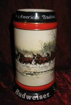 1990 Budweiser Holiday Stein Mug An American Tradition - £27.74 GBP