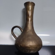 Vase Jug Jar Pitcher Brutalist Solid Heavy Brass Boho 50&#39;s 1,4Kg - $65.09