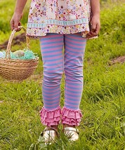 Matilda Jane La La Land Purple/Blue Stripe Leggings Sz 10 NWT - £21.15 GBP