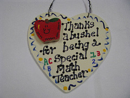Teacher Gifts Wood Sign 6020 Thanks a Bushel Special Math Teacher - £1.53 GBP