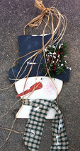 Primitive Wood Country  121SCG Hanging Snowman Green Scarf - $13.95