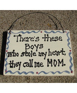 CS6332 - Theres these Boys Wood Sign - £2.32 GBP