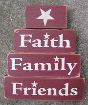 Primitive Blocks 67701-Faith Family Friends set of 4/blocks - $8.95