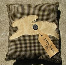 Prim Hare Pillow with Tag 3916 Black Checked Cloth  - $14.95