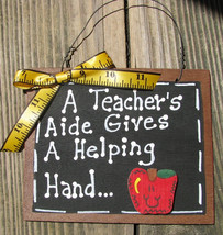 Teacher Gifts 38 Teacher AIde Helping Hand Wood Slate - £2.33 GBP