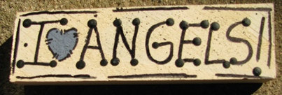 I Love Angels Wood Block