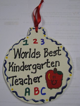 Teacher Gifts  5048 Worlds Best Kindergarten Teacher Ornament Ball - £1.55 GBP