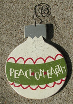 Wood Christmas Ornament  RB5229 Peace on Earth Bulb - £3.10 GBP