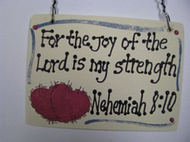 Crafts Wooden Scripture Sign 4009 For the joy of the Lord is my Strength - £1.79 GBP