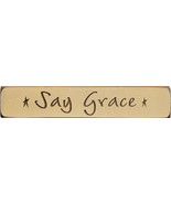 Primitive Country  9SG Say Grace Wood Engraved Block - £4.68 GBP