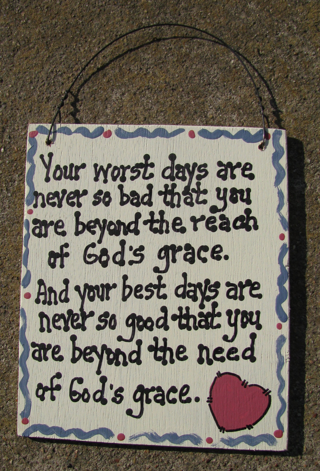 91101 God's Grace Hand Painted Wood Sign