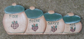 721C - Flour Sugar Coffee and Tea Wood  - £3.15 GBP