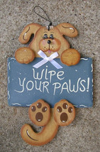Dog Sign 2033 Wipe Your Paws Dog Hand Painted - £3.08 GBP