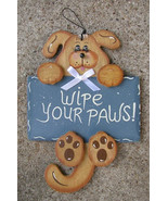 Dog Sign 2033 Wipe Your Paws Dog Hand Painted - £3.11 GBP