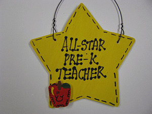 Teacher Gifts 7003 All Star Pre-K Teacher Handmade Wood Heart