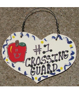 Teacher Gifts Number One 812 Crossing Guard  Wood Heart Hand Painted  - £1.18 GBP