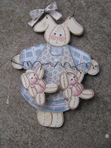 p781BP Rabbit Blue Pink Flowers and Babbies - £4.67 GBP