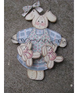 p781BP Rabbit Blue Pink Flowers and Babbies - £4.69 GBP