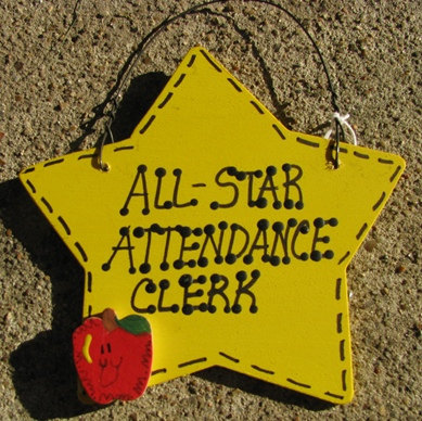 Teacher Gifts  7027 All Star Attendance Clerk