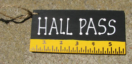 Teacher Gifts HP5200HPB Hall Pass Black with Ruler Wood Hand Painted  - £1.55 GBP