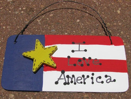 10977ILA - I Love  America Wood Sign  - £1.97 GBP