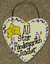 Teacher Gifts 5001  All Star Kindergarten Teacher Wood Star Hand Painted  - £1.52 GBP