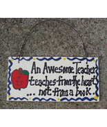 Teacher Gifts 123 AT An Awesome Teacher Wood  Hand Painted - £2.32 GBP