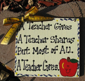 Teacher GIfts 5113AT - A teacher Gives A teacher Shares ...Handmade & Painted