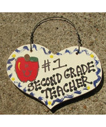 Teacher Gifts Number one 806 Wood Heart Second GradeTeacher - £1.18 GBP