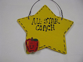 Teacher Gifts Yellow Star w/Apple All Star Coach - £1.55 GBP