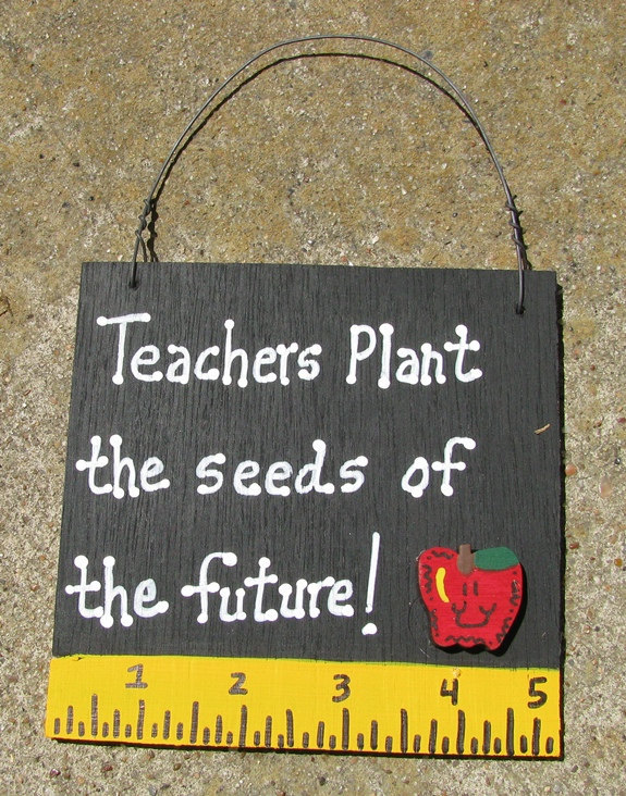 Teacher Gift  5210 Teachers Plant the seeds of the future with Ruler/Apple Wood