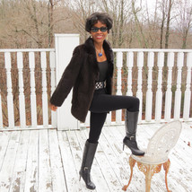 Mint Designer Sable brown black hue Mink Fur Coat jacket Stroller bolero... - $643.49